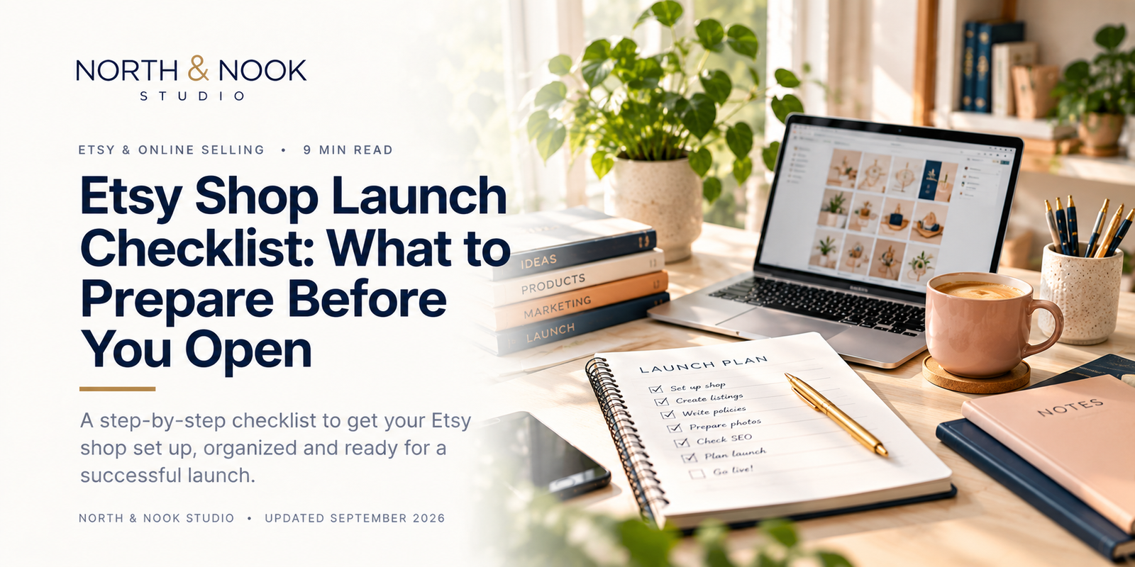Etsy Shop Launch Checklist: What to Prepare Before You Open — North & Nook Studio