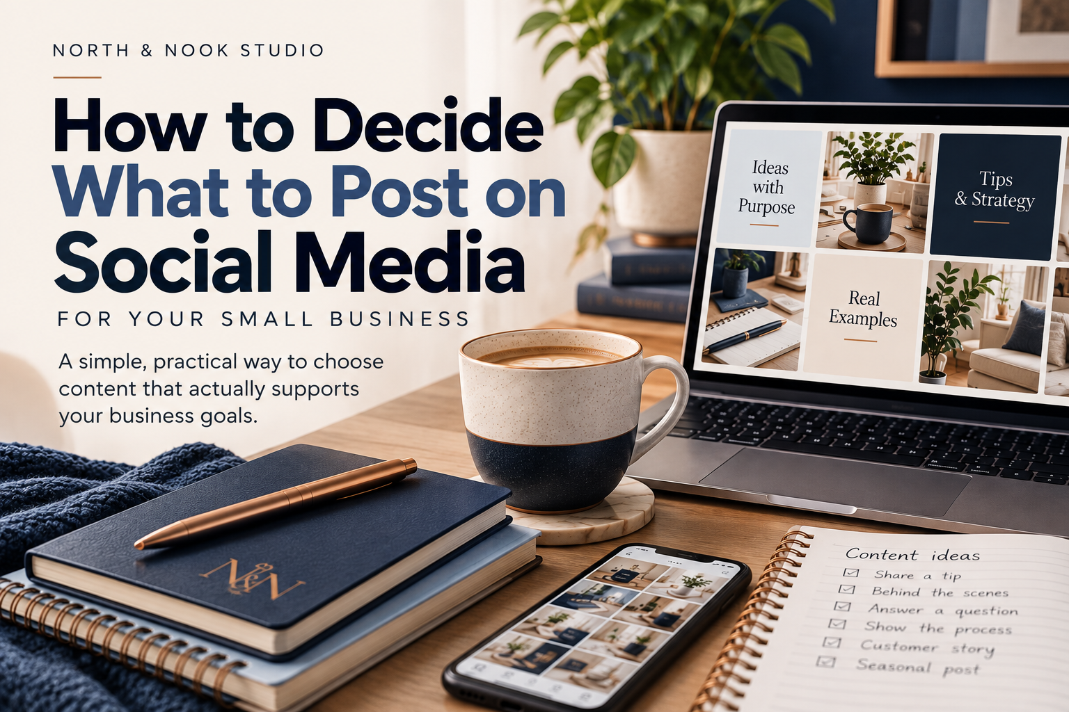 North & Nook Studio guide: How to Decide What to Post on Social Media for Your Small Business