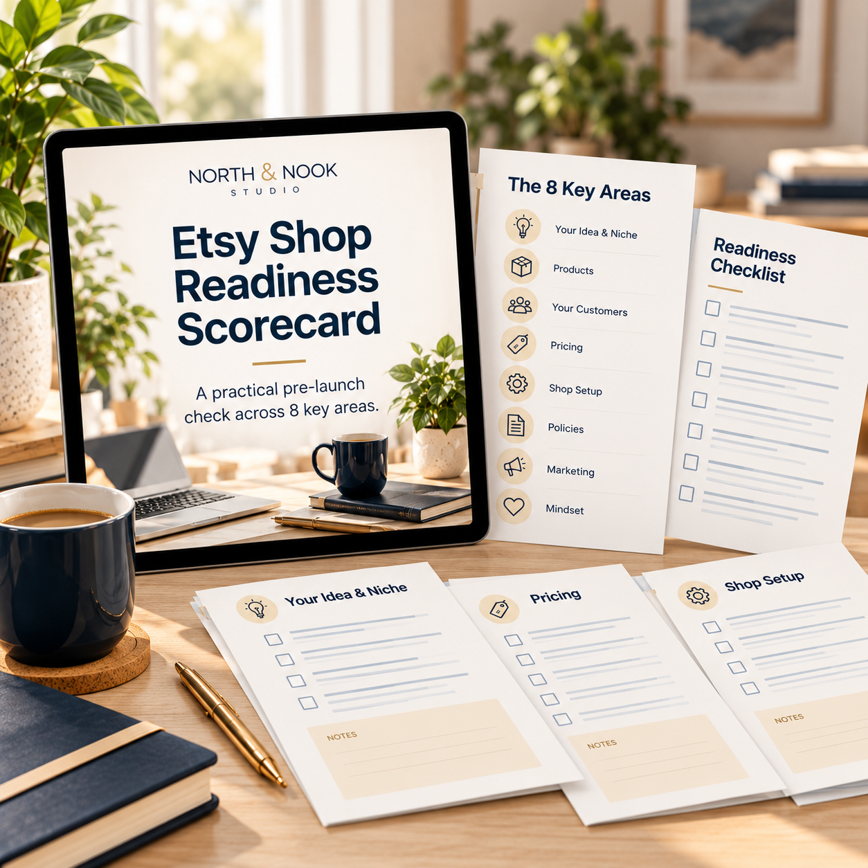 Etsy Shop Readiness Scorecard digital resource and worksheet previews